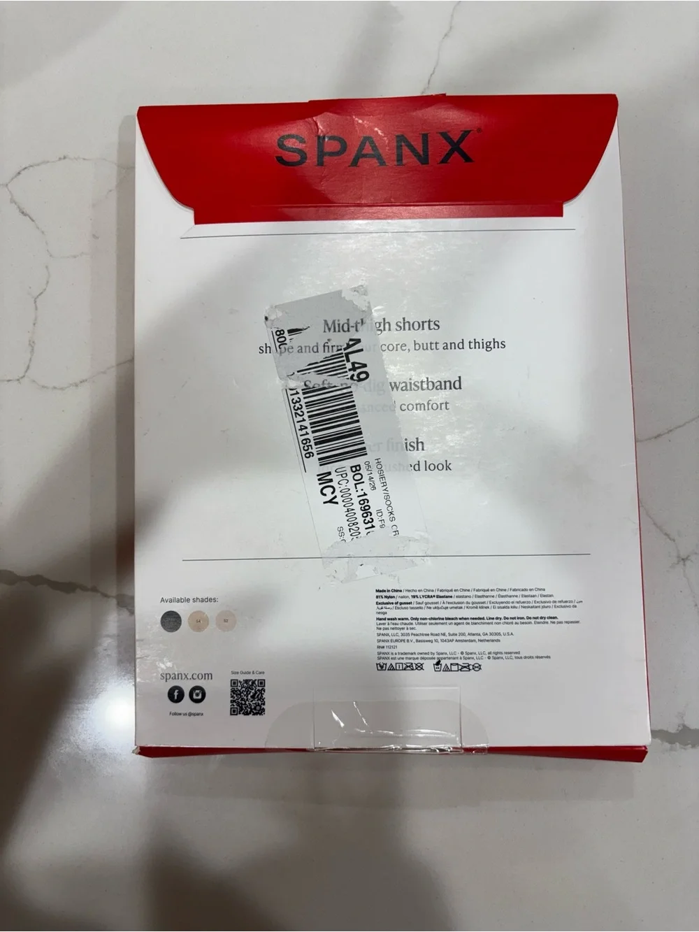 NEW SPANX Black Mid-Thigh Shaping Sheers Tights Size E $38
